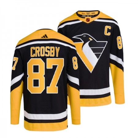 Pittsburgh Penguins Dresy Sidney Crosby 87 Adidas 2022-23 Černá Reverse Retro 2.0 Authentic - Pánské